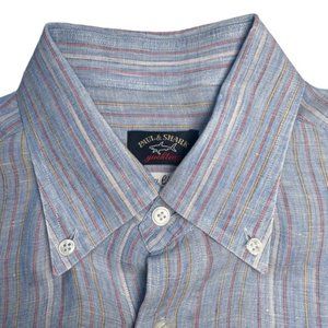 Paul & Shark Slate Blue Linen Button Front Shirt